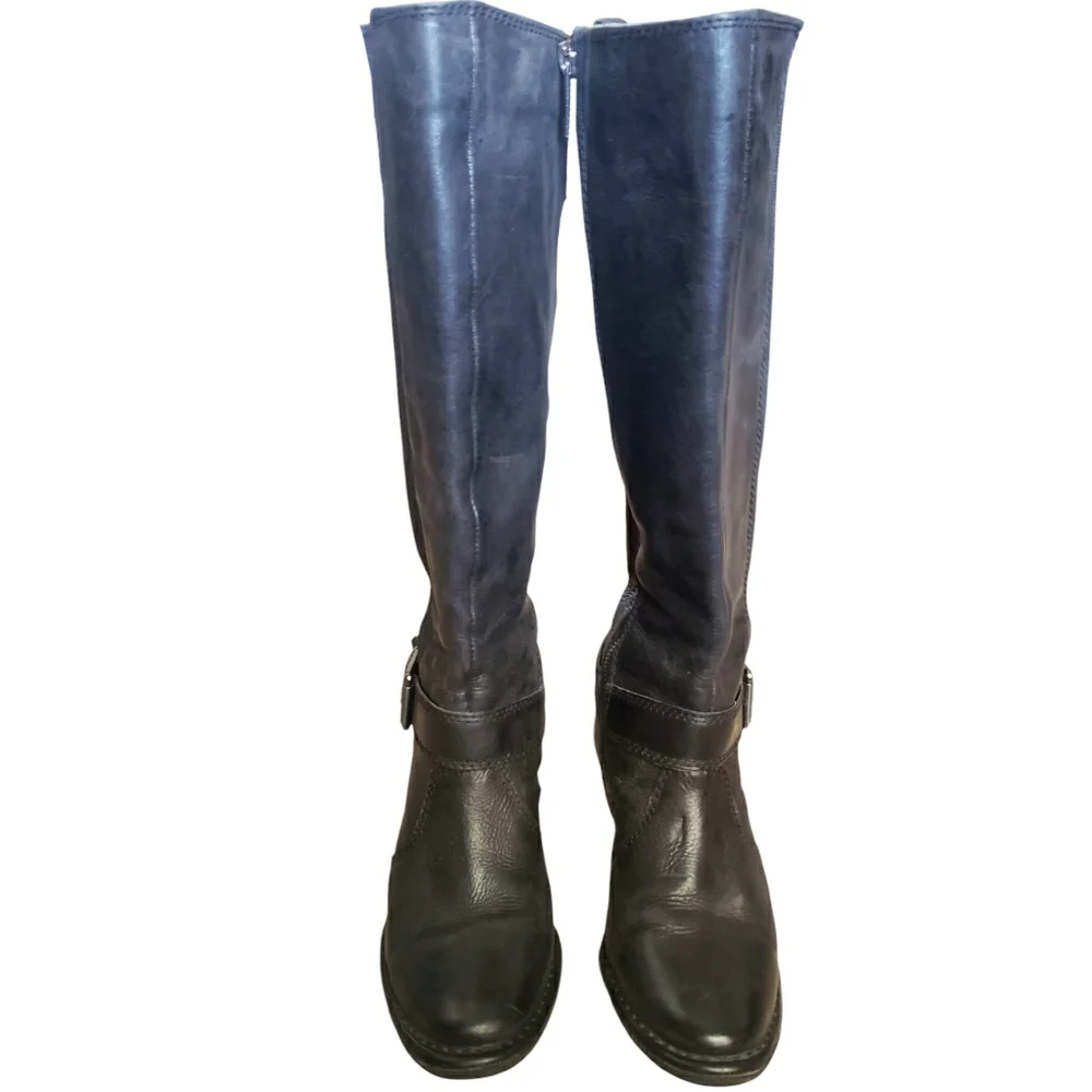 Giani Bernini Boots Allcott Women's Black Leather 7.5 Knee-High Tall Riding Boot